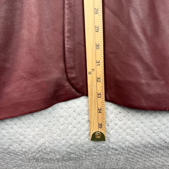 Vtg Kenneth Cole New York Mens Blazer Jacket Leather Coat Oxblood Burgundy XXL - Picture 7 of 16